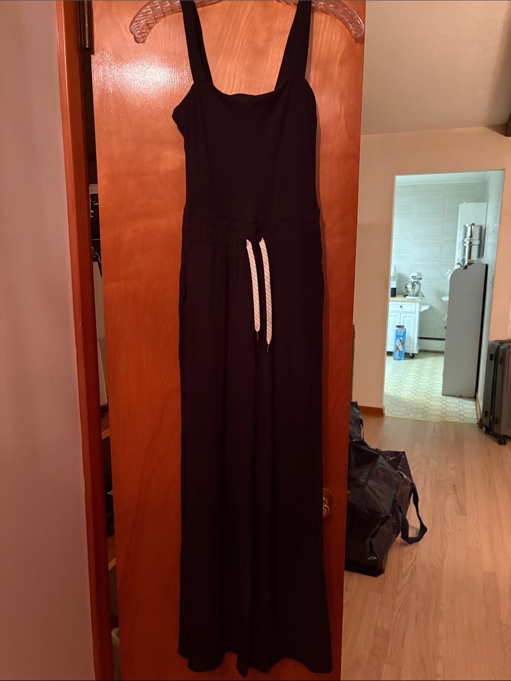 Vuori Black Sleeveless Romper with Drawstring